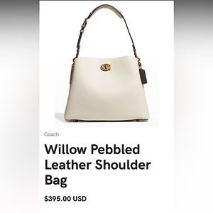 Coach willow pebble leather shoulder bag